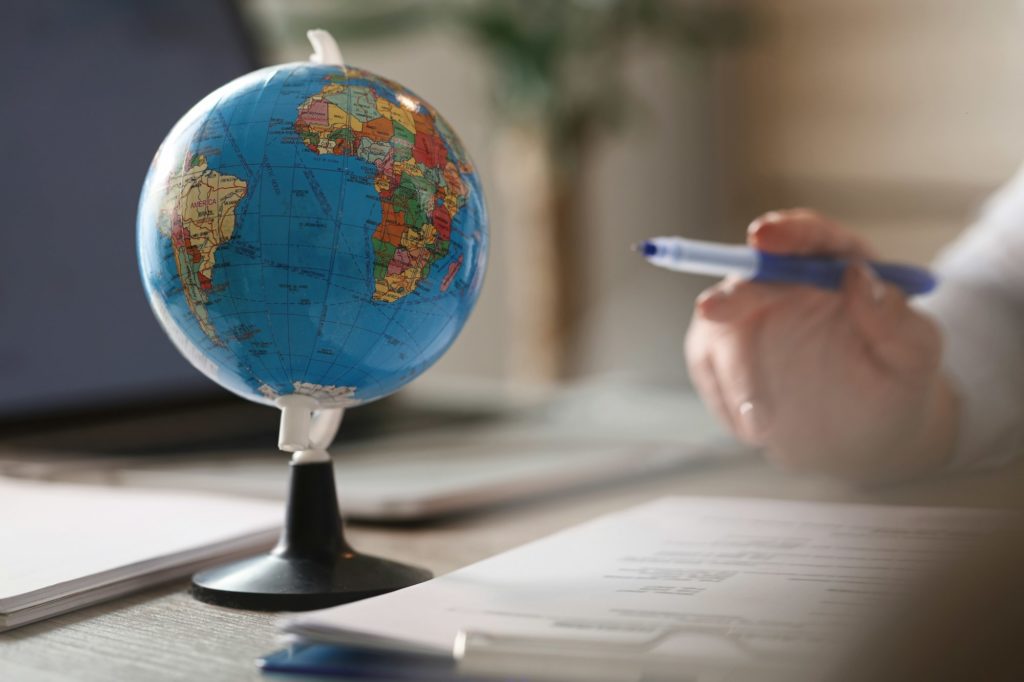 Globe on office desk!